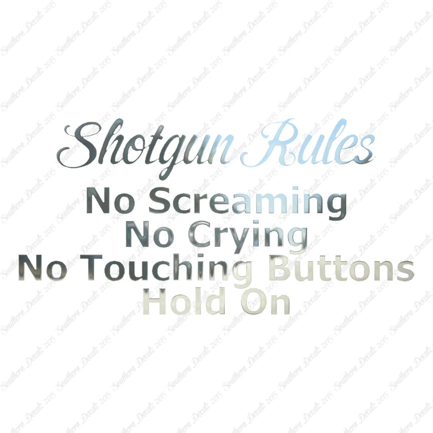 Shotgun Car Rules Hold On