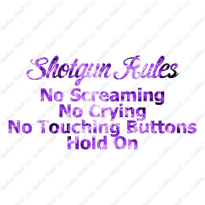 Shotgun Car Rules Hold On
