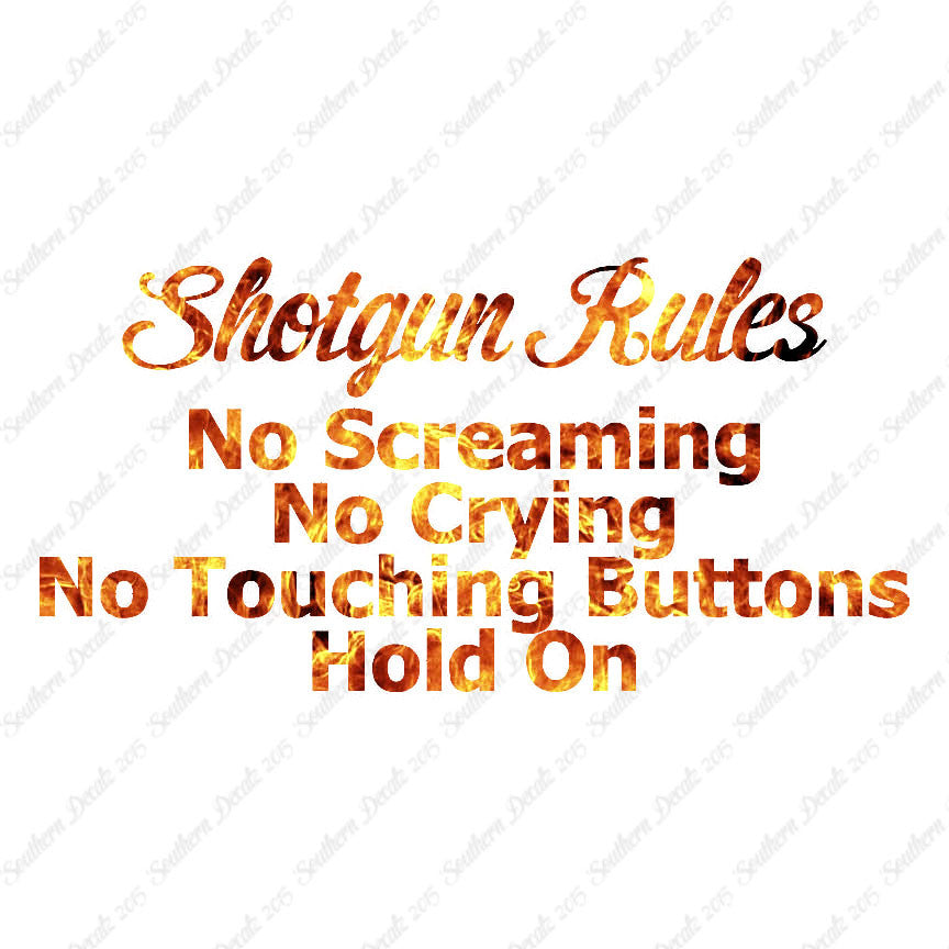 Shotgun Car Rules Hold On