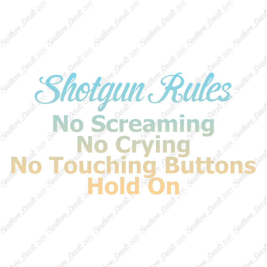 Shotgun Car Rules Hold On