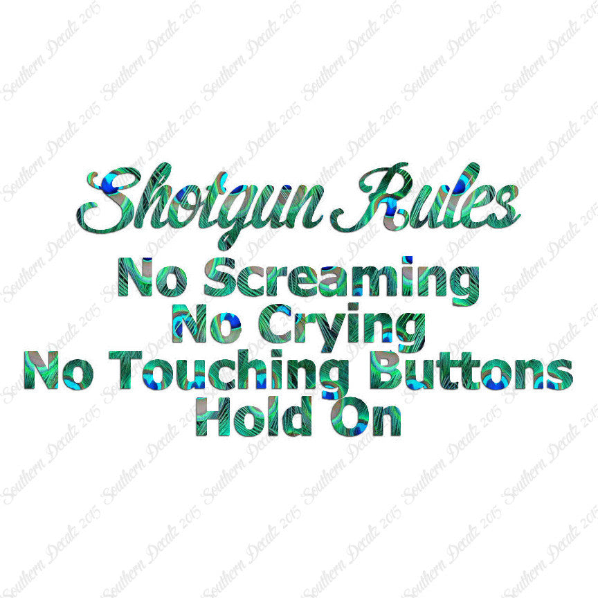 Shotgun Car Rules Hold On