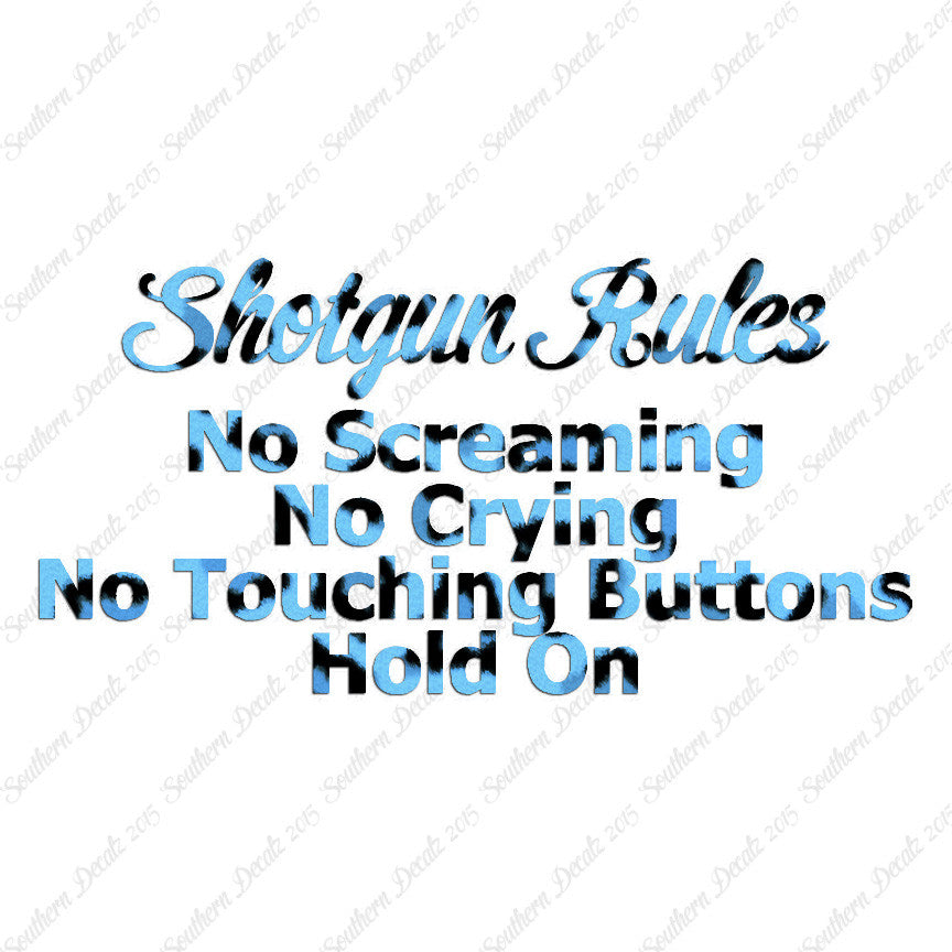 Shotgun Car Rules Hold On