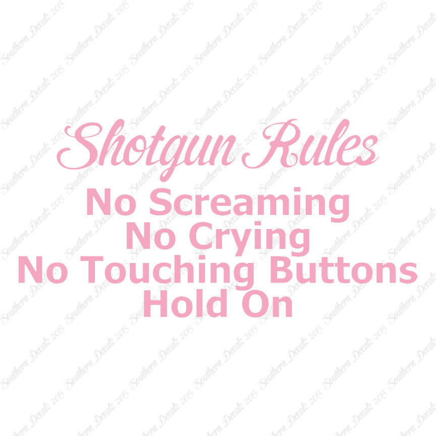 Shotgun Car Rules Hold On