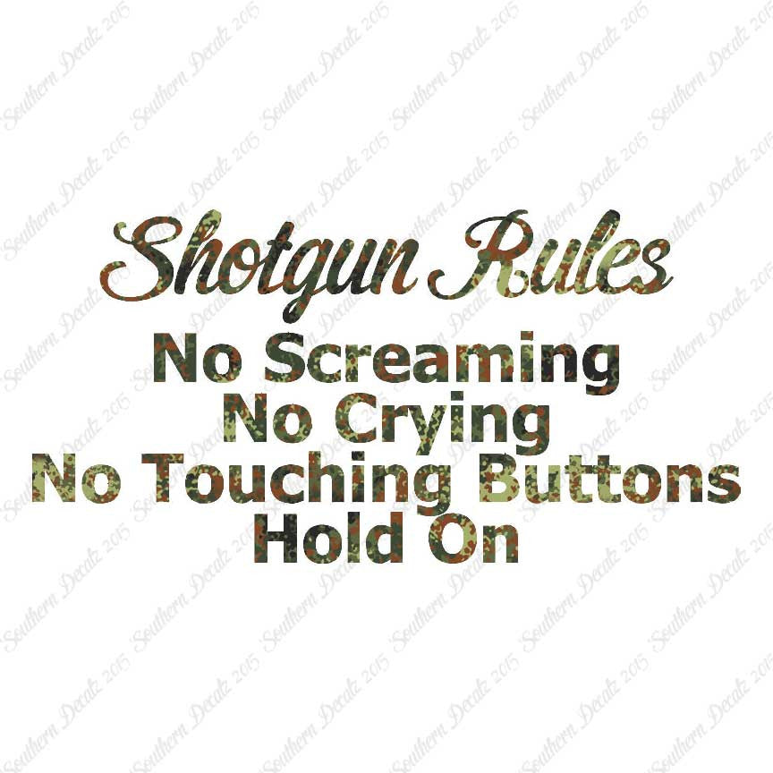 Shotgun Car Rules Hold On