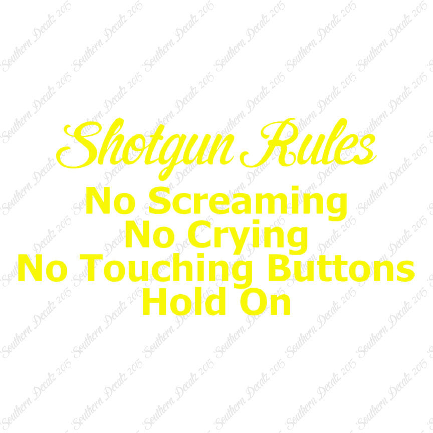 Shotgun Car Rules Hold On