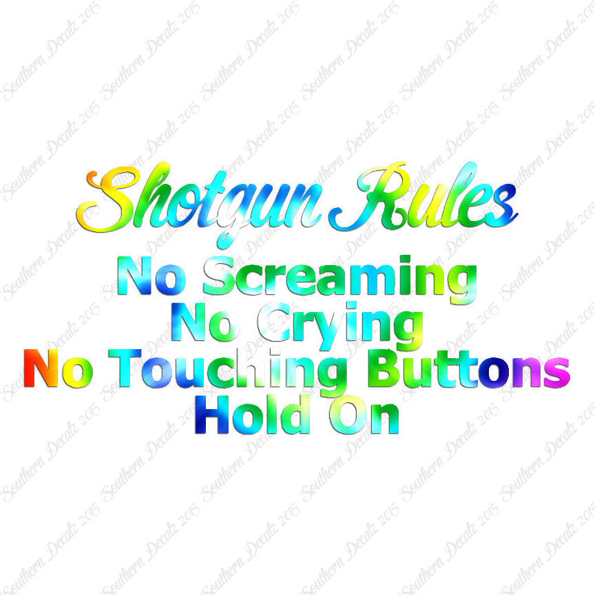 Shotgun Car Rules Hold On