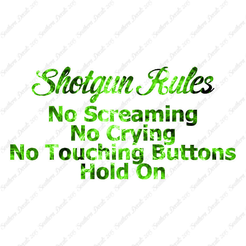 Shotgun Car Rules Hold On