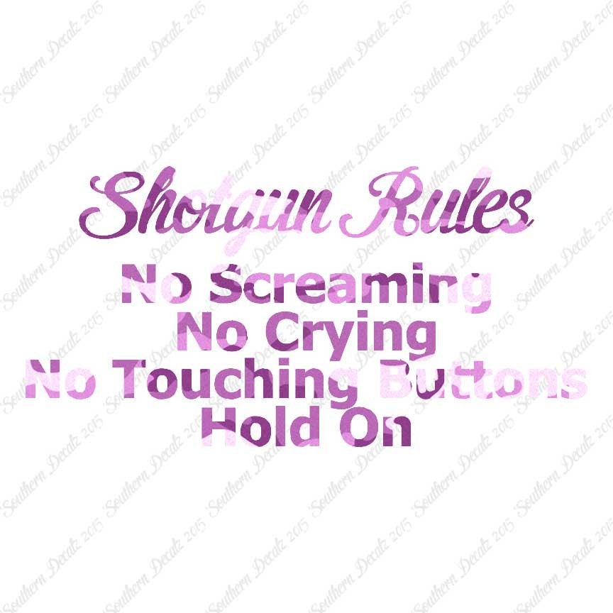 Shotgun Car Rules Hold On
