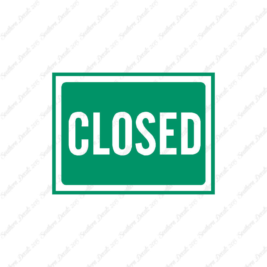 Closed Business Sign
