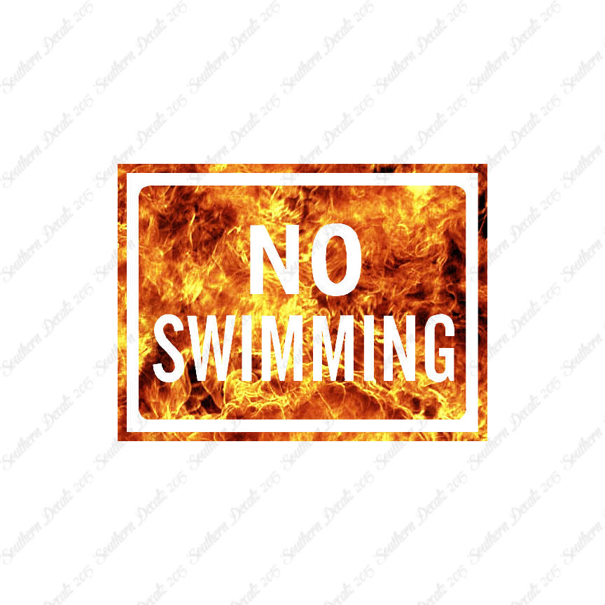 No Swimming Business Sign