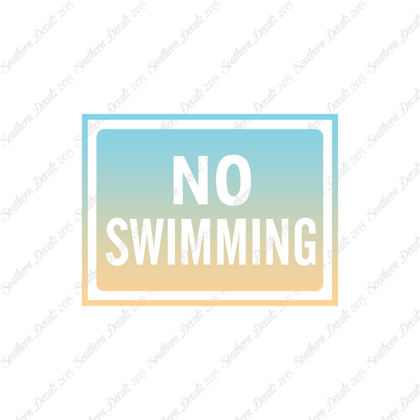 No Swimming Business Sign