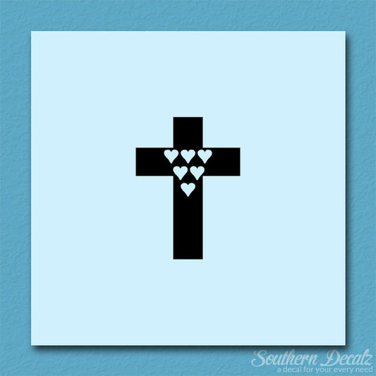 Cross With 6 Hearts