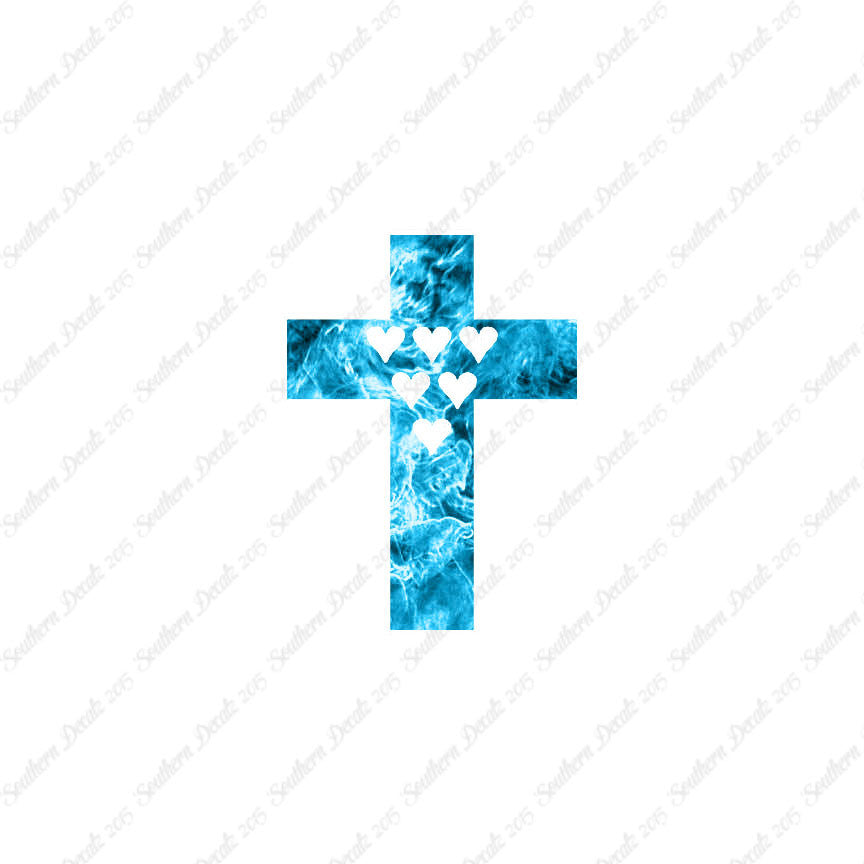 Cross With 6 Hearts