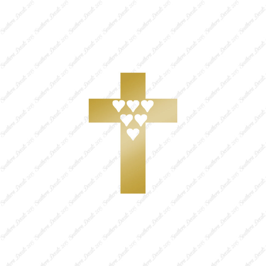 Cross With 6 Hearts
