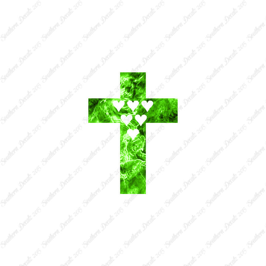 Cross With 6 Hearts