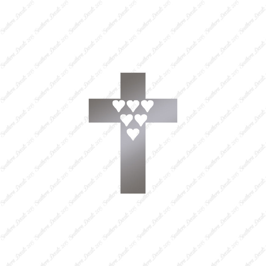 Cross With 6 Hearts