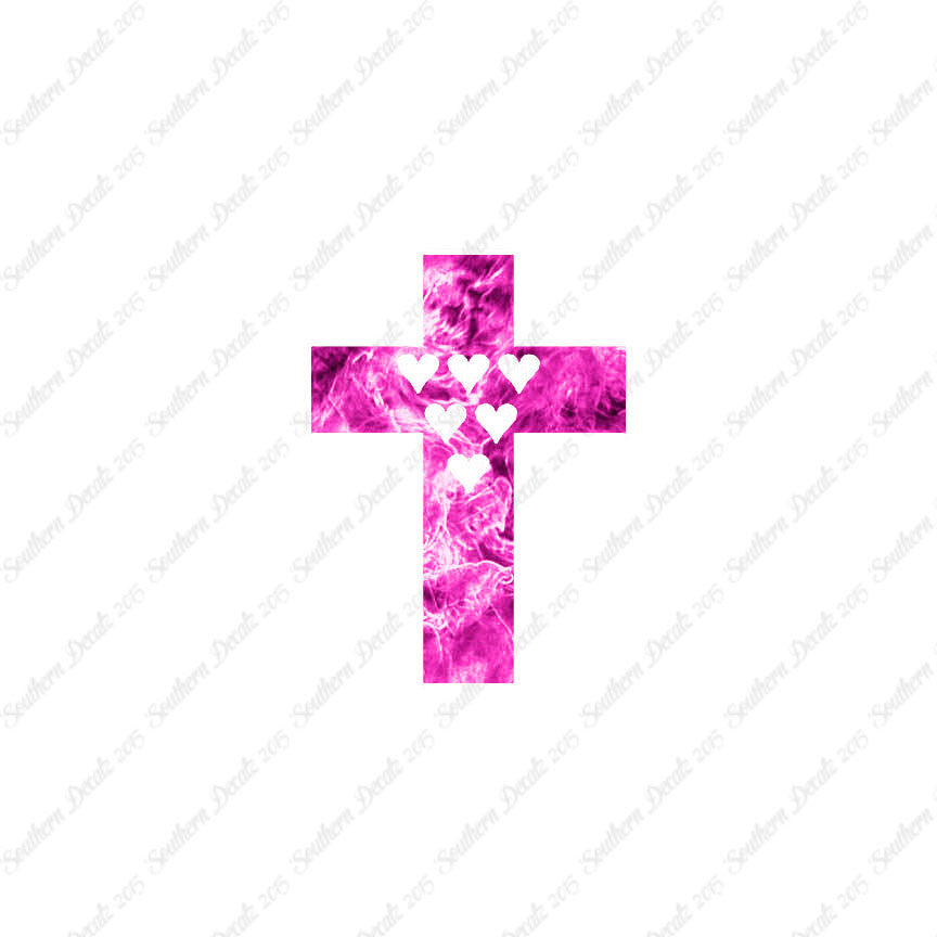 Cross With 6 Hearts