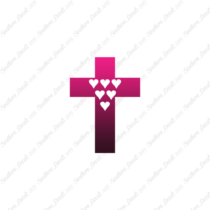 Cross With 6 Hearts