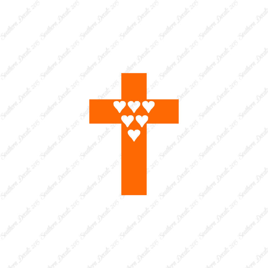 Cross With 6 Hearts