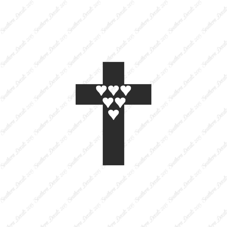 Cross With 6 Hearts