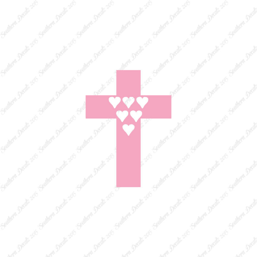 Cross With 6 Hearts