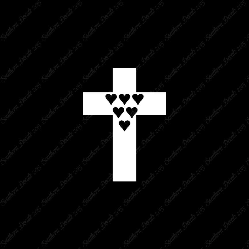 Cross With 6 Hearts