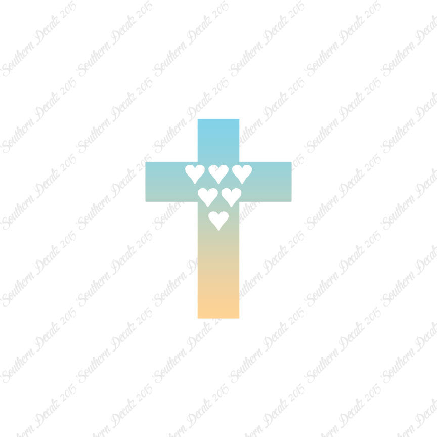 Cross With 6 Hearts