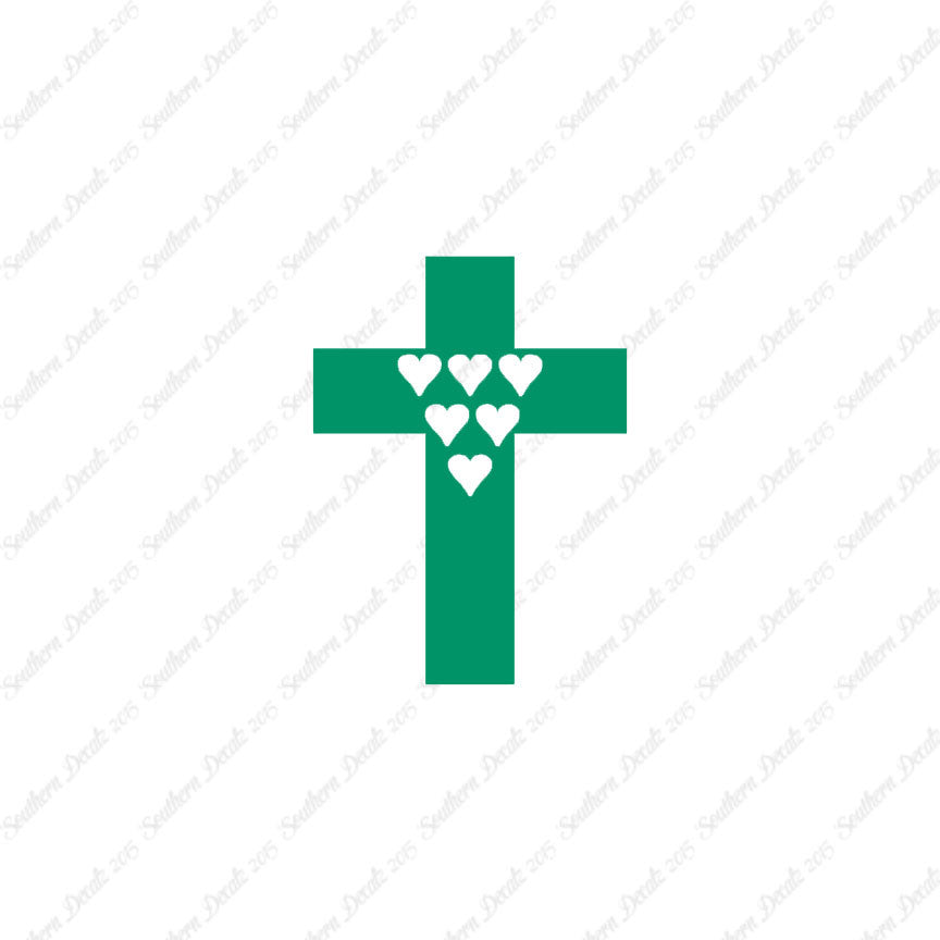Cross With 6 Hearts