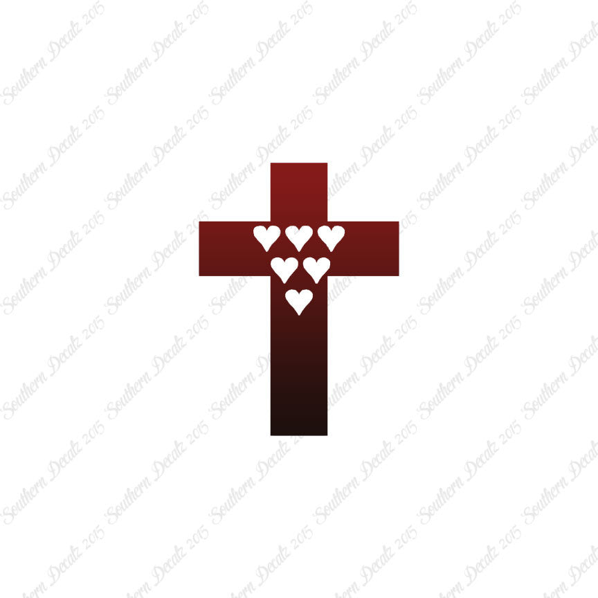 Cross With 6 Hearts