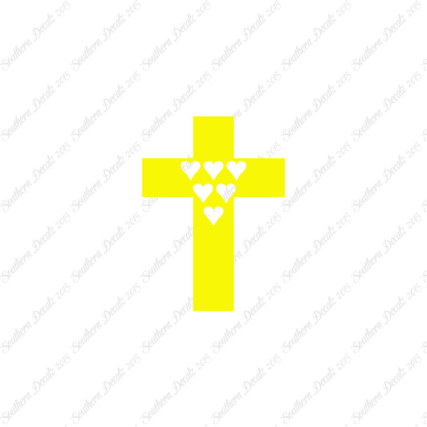 Cross With 6 Hearts