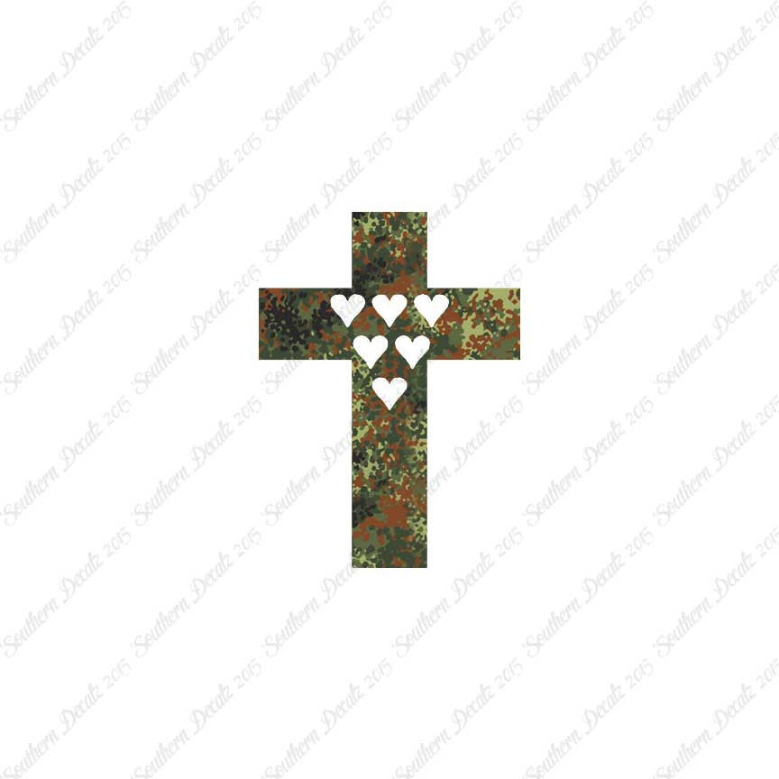 Cross With 6 Hearts