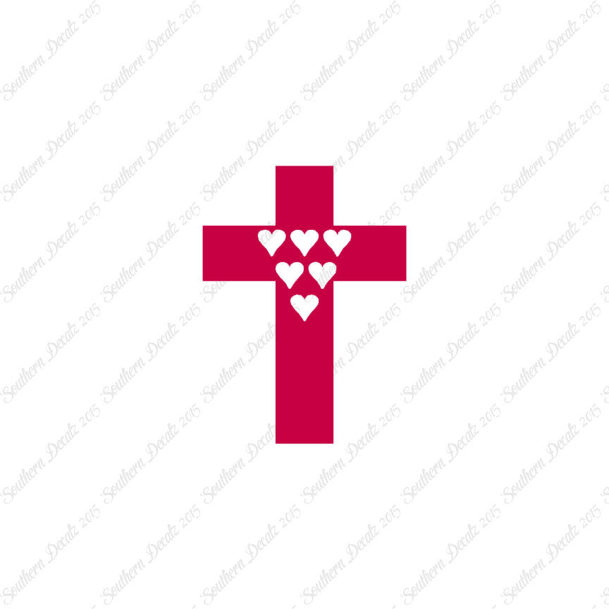 Cross With 6 Hearts