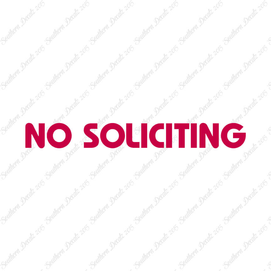 No Soliciting