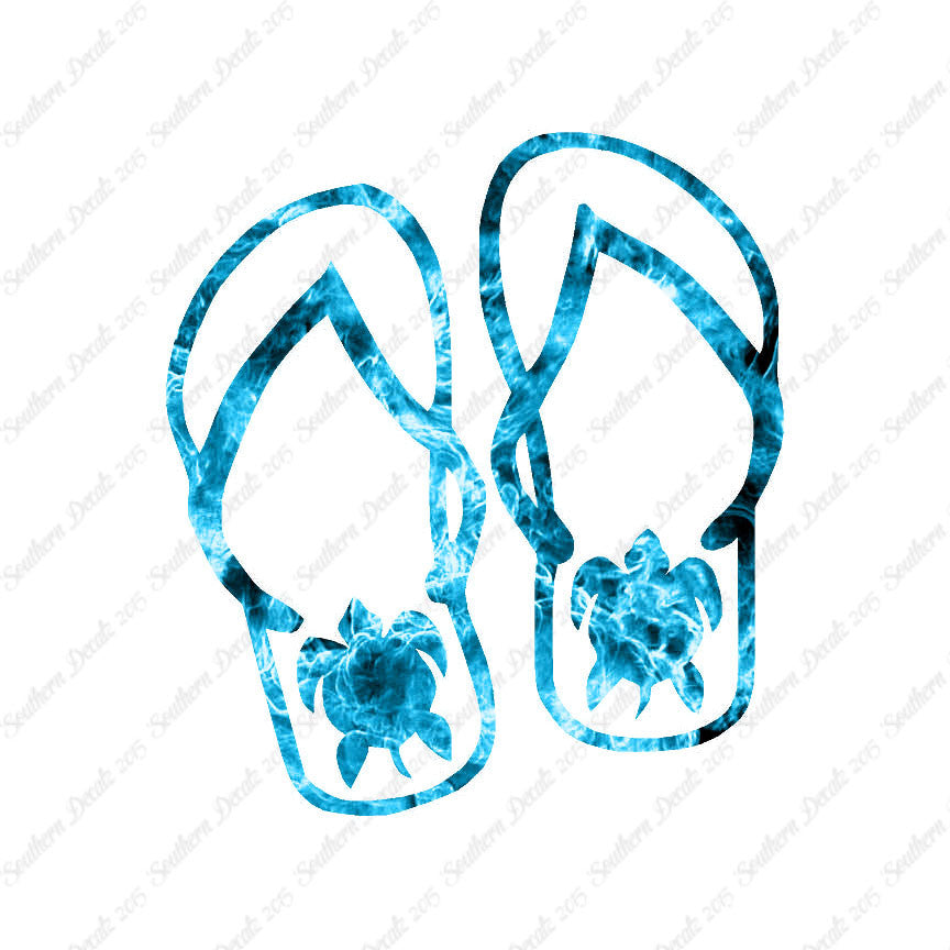 Turtle Flip Flops Tropical
