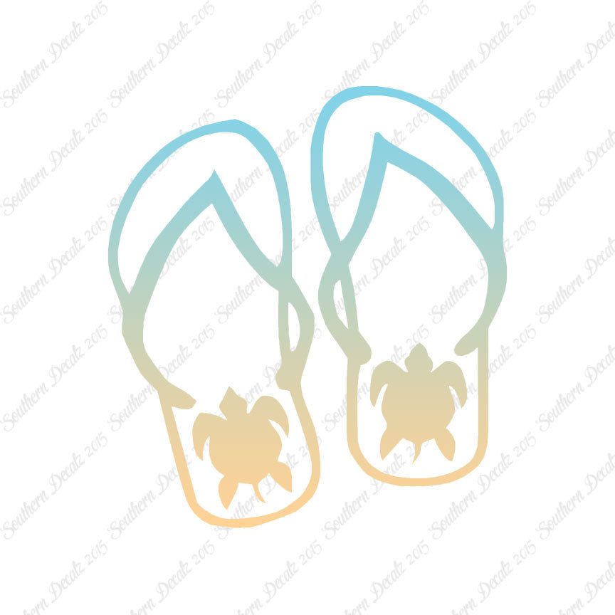 Turtle Flip Flops Tropical