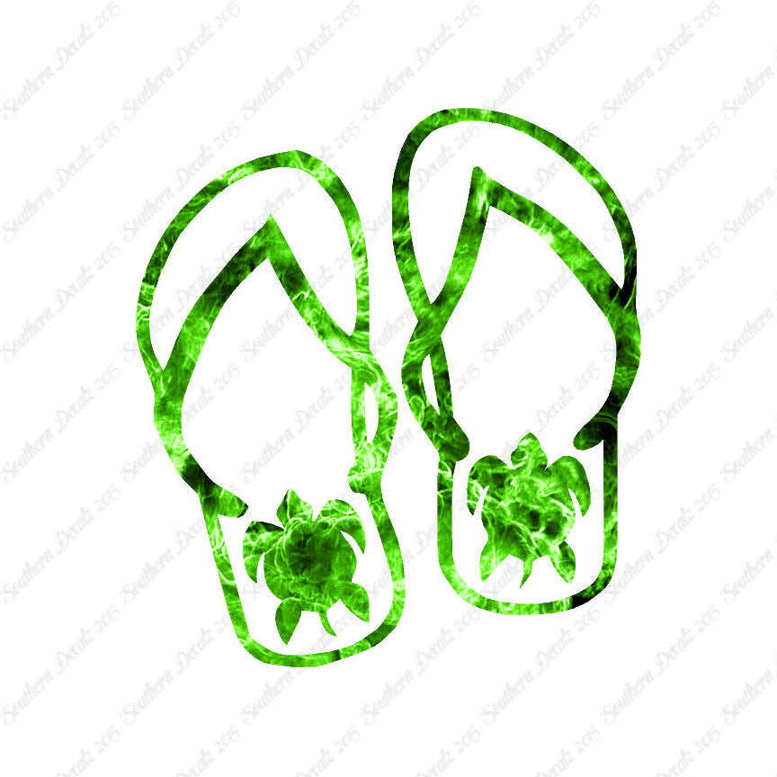 Turtle Flip Flops Tropical