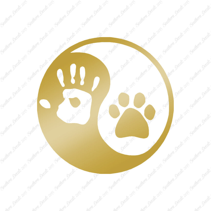 Yin Yang Dog Paw Human Hand
