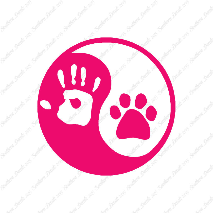 Yin Yang Dog Paw Human Hand