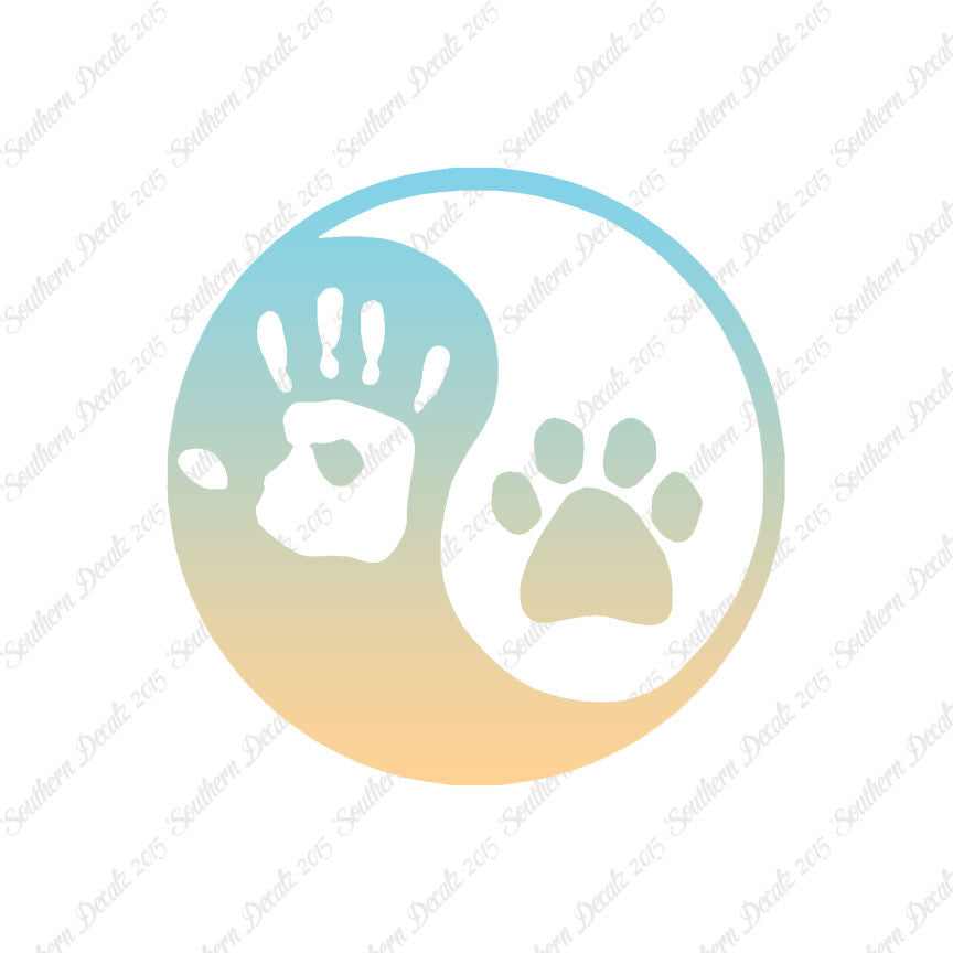 Yin Yang Dog Paw Human Hand