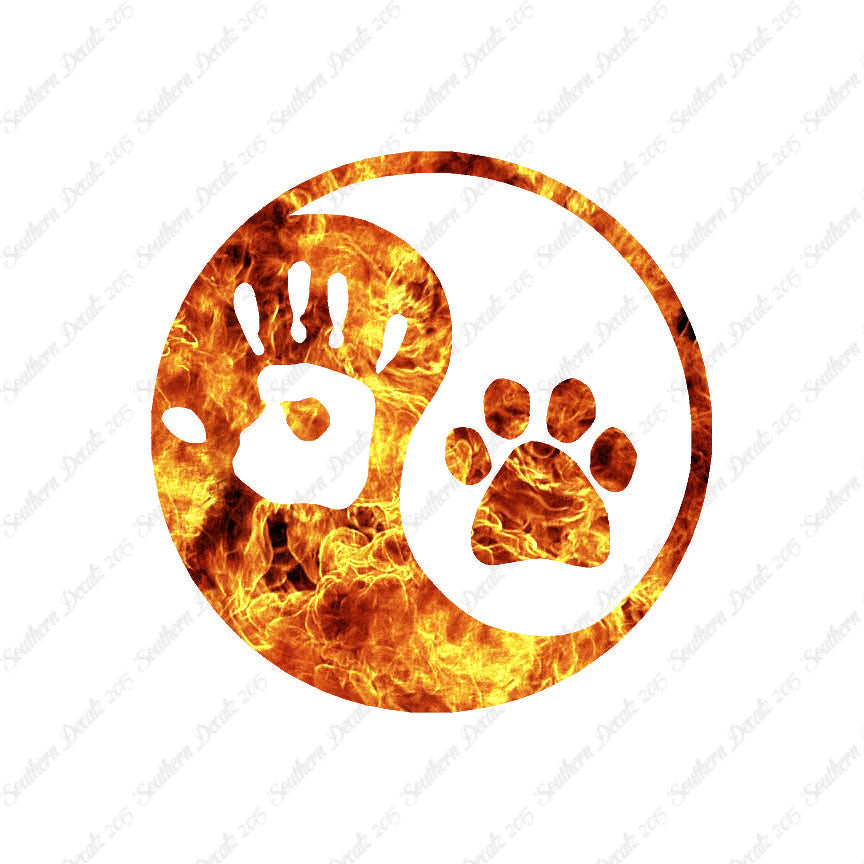 Yin Yang Dog Paw Human Hand