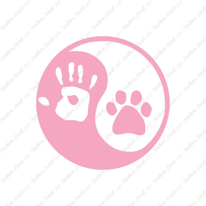 Yin Yang Dog Paw Human Hand