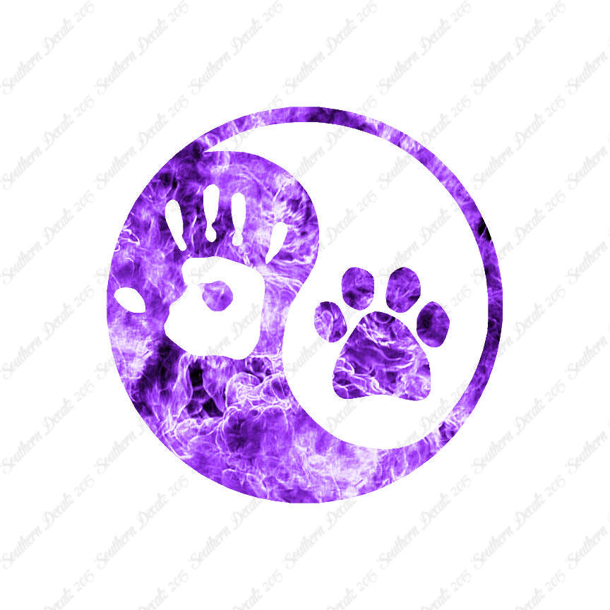 Yin Yang Dog Paw Human Hand