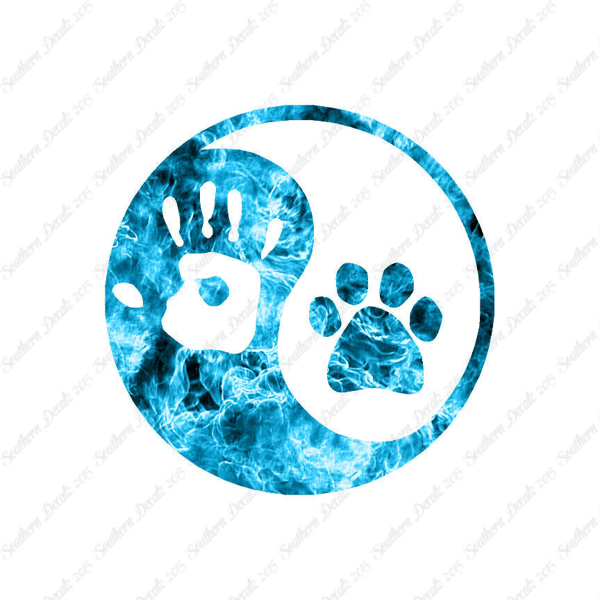 Yin Yang Dog Paw Human Hand