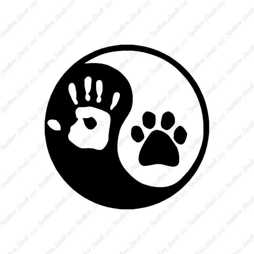 Yin Yang Dog Paw Human Hand