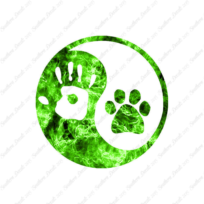 Yin Yang Dog Paw Human Hand