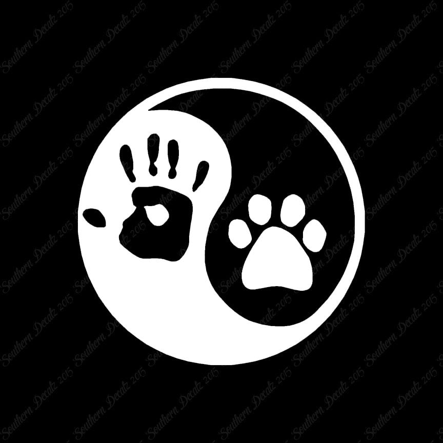 Yin Yang Dog Paw Human Hand