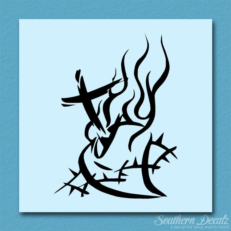 Barbed Wire Heart Cross