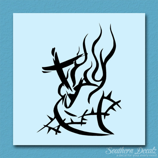 Barbed Wire Heart Cross