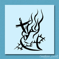 Barbed Wire Heart Cross