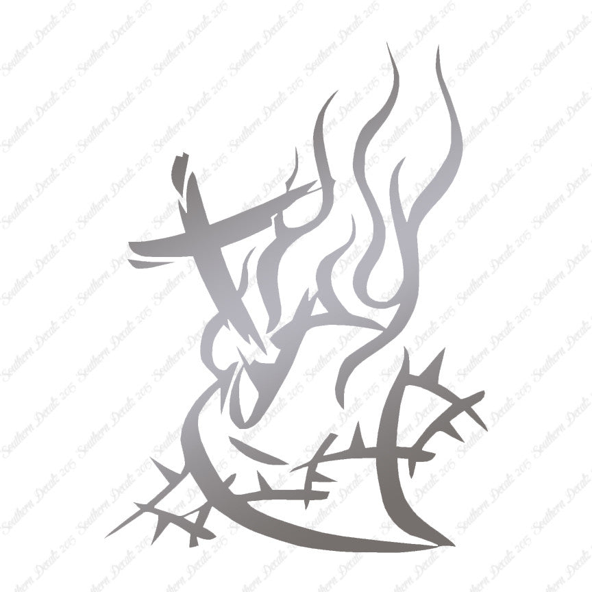 Barbed Wire Heart Cross